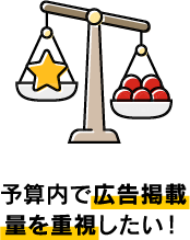 予算内で広告掲載量を重視したい！