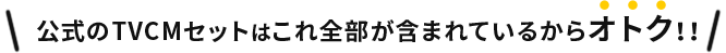 公式のTVCMセットはこれ全部が含まれているからオトク！！